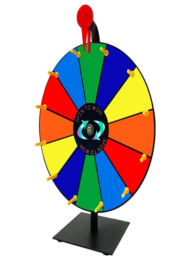 Bejudud 12 Inch Spinning Prize Wheel with 12 Slots, Heavy Duty Base and Stand, Tabletop Roulette Spinner of Fortune, Spin The Wheel with Eraser for Trade Show, Carnival (12 Inches) - Image 2